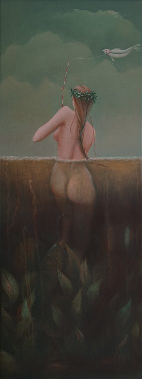 Waternimf 2/ Water nymph 2, oil/canvas, 80x30 cm